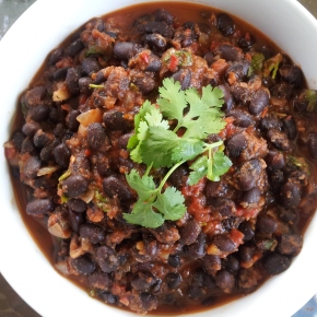Black Bean Chili, with or without the heat